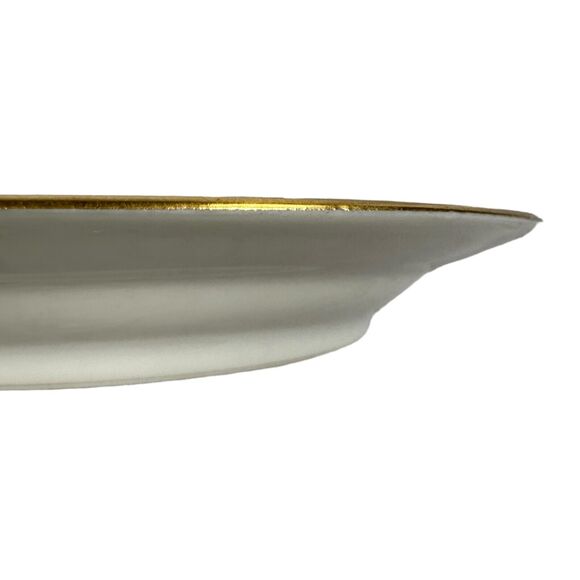 Vintage Chastangner Limoges Saucer Plate France White Floral Round Gold Rim 5.5" - Picture 4 of 6